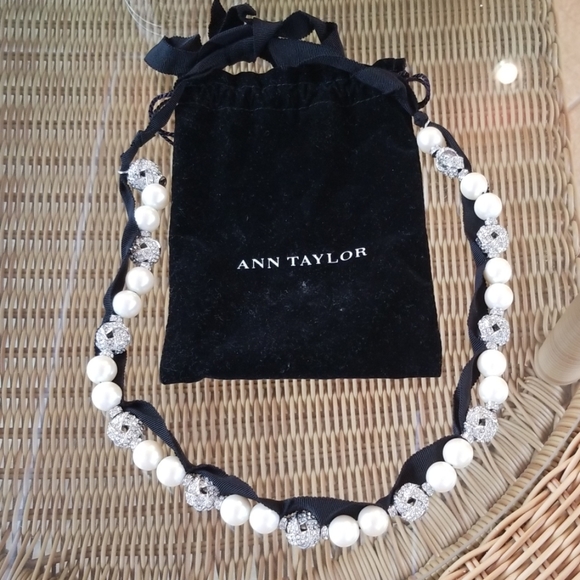 Ann Taylor Jewelry - Ann Taylor costume pearl & silver ball necklace